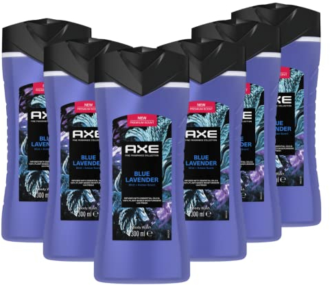 AXE Fine Fragrance Collection Duschgel Blue Lavender Bodywash für 12 Stunden langanhaltende Frische mit 2x mehr Frische-Booster 300 ml 6 Stück