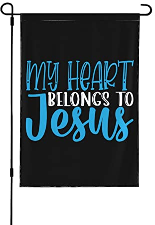 Jesus-Flagge „My Heart Belongs To Jesus“-Flagge „My Heart Belongs To Jesus“-Gartenflaggen, neuartige Gartenflaggen, 30,5 x 45,7 cm, doppelseitige Gartenflagge für Außendekorationen
