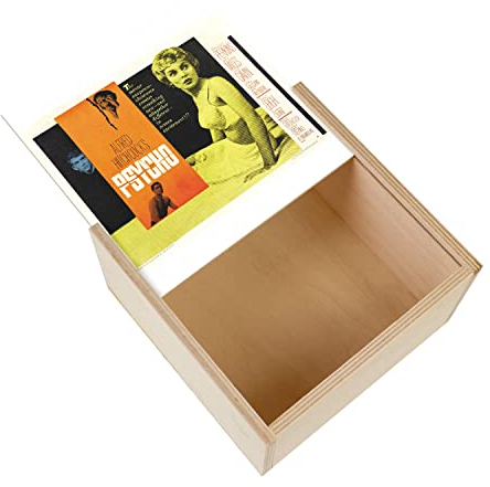 Fabulous Box aus Holz – alte englische Filmplakat Psycho Retro Kino Vintage (11 x 11 x 3,5 cm)