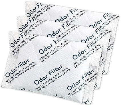 QUALIAZERO Filtro absorbente de olores de carbón activado natural | Eliminador de desodorante purificador de aire y ambientador bolsa de repuesto | Para papelera, nevera, zapatos, etc. | Fabricado con