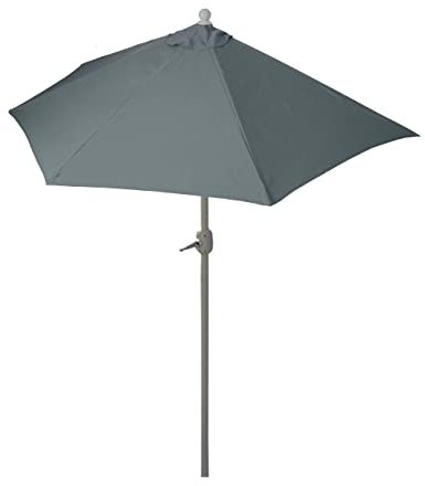 Décoshop26 - Sombrilla semicircular con balcón (50 + poliéster/aluminio, 3 kg, con un alcance de 270 cm, color antracita sin soporte, 04_0003900