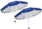 AMMSUN XL Chair Umbrella with Universal Clamp Adjustable 52 inches and 360-degree Swivel UPF 50+, Portable Clamp on Camping or Beach Chair, Stroller, Wheelchair, Golf cart, Blue, 2 PACK