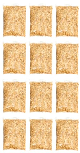 ACAN Tradineur - Pack de 12 Bolsas de Paja triturada para belén - Accesorio para decoración en el Nacimiento - Ideal para los últimos Detalles