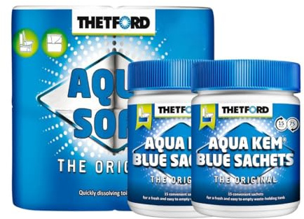 2 Aqua Kem Blue Sachets + 1 Aqua Soft 4 Rollen