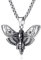 WESTMIAJW Skull Pendant Necklace Stainless Steel Gothic Halloween Punk Death Head Moth Skull Necklace Jewellery for Men Women Boys 60cm