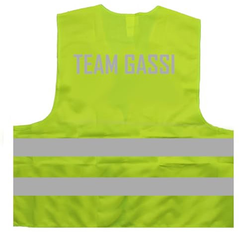 Team Gassi Hunde Warnweste BZW. Signalweste mit reflektierendem Aufdruck - Größe L/XL, Gelb