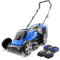 WILD BADGER POWER 40V Brushless 16 Inch Cordless Lawn Mower, 5 Cutting Height Settings, Electric Lawn Mower, Fast Folding in 5, 20V x 2 4.0Ah Battery and Super