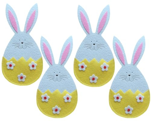 4 Stück/Set Bestecktasche Ostern Filz | Bestecktaschen Filz Ostern | Bestecktaschen Ostern | Besteckhalter Filz Ostern Besteckhalter Filz Für Ostern, Neujahr, Jahrestag, Weihnachten