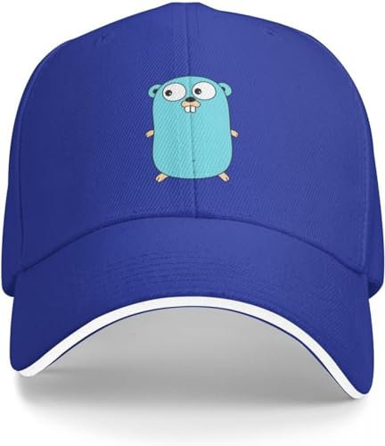 Baseballkappe Hip Hop Sonnenhut Go Golang Gopher Baseballkappe Männliche Ballkappe Herrenhut Damen Geburtstagsgeschenk für Männer Frauen