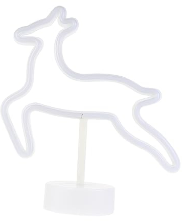 Veemoon 1 Stück LED Neonlichter Lampe Ornamente Heim Nachtlampe LED Desktop Lampe Weihnachts Elch Party Lampe Desktop Licht Weihnachten Desktop Nachtlicht Weihnachts Nachtlampe