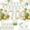 70 Geburtstag Deko, Grün Gold 70. Geburtstagsdeko Frau Mann, 70 Luftballons Geburtstag 8 Windlicht Tischdeko 70 Geburtstag, Eukalyptus Deko Birthday Banner Servietten Deko 70 Geburtstag Frauen Männer