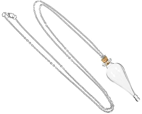 LALADEFIEE Mini Glass Bottle Necklace Small Jars Chain Tiny Wishing Pendant for Women and Girls Diy Lucky Charm Jewelry