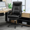 DoChair Fauteuil de Direction, Chaise Bureau Large Ergonomique Dossier Haut 150KG Chaise de Bureau avec Repose-Pieds en Cuir PU, Noir Brillant