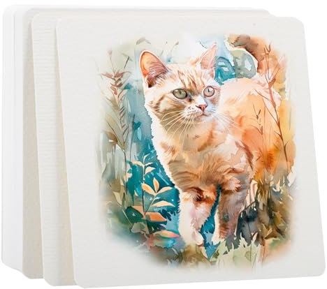 GLOBLELAND 100 Feuilles 300gs de Papier Aquarelle 4x4 pouces Papier de Peinture Papier de Calligraphie Forme Carrée Papier Pressé à Froid pour Adultes Artistes Dessinant.