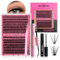 AIWEITA Wimpern Extensions Set, 280PCS DIY Künstliche Wimpern Einzelne Selbstanwendung Wimpern Natürliche Wimpern Cluster für Anfänger Fluffy Lashes Set Mit Bond&Seal Und Pinzette (30D+40D, 9-16mm)