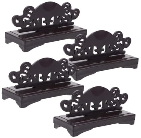 BIUDECO 4pcs Traditional Chinese Fan Holder Folding Base Easy Install Lightweight Stable Bottom
