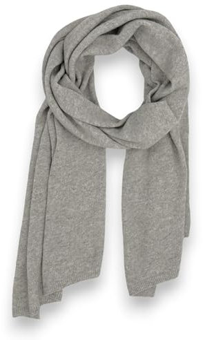 Ziona Damen Schal aus Kaschmir-Gemisch Made in Italy 175x40cm Cashmere Halstuch (Grau)