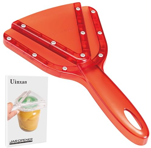 Uinxan Jar Opener for Weak Hand & Seniors with Arthritis,Easy Twist Off Bottle Caps,Patent | Unique Kitchen Gadgets, Christmas Gifts for Elderly/Women/Men (Red)