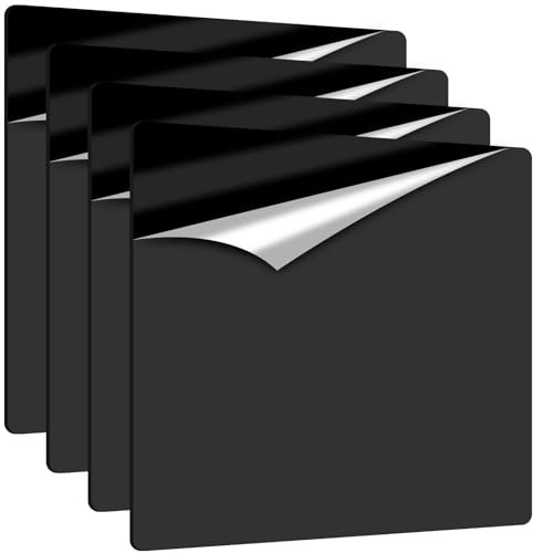 4 piezas Negro Redondeado Hojas de Acrílico de 300x300x2.7mm,Lámina de vidrio Acrílico ámina Acrílica para DIY Manualidades, Pintura, Impresión