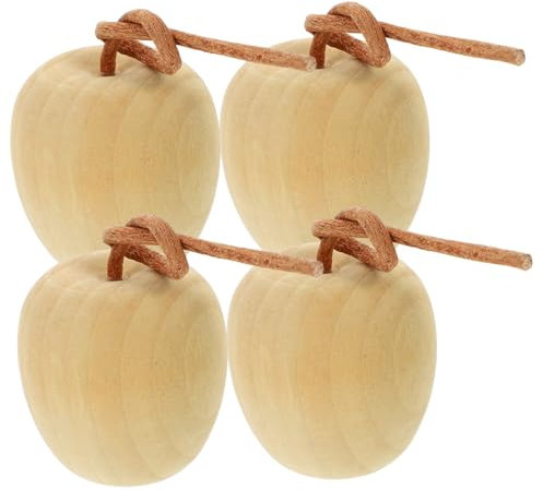 Cabilock Deko äPfel Weihnachten Handgefertigte HolzäPfel Dekorationsornamente 4 StüCke KüNstliche ÄPfel FüR Kreative Heimdekoration Und Bastelprojekte Khaki 4.5 X 4.1 X 4.1 cm