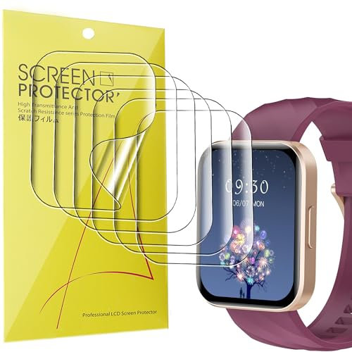 Lamshaw 6 Piezas Protector de Pantalla para RUIMEN Smartwatch D1-1,85,Resistente a los Arañazos, Sin Burbujas, HD Transparente, Protector de pantalla TPU Flexible de Cobertura Total (TPU-6 Piezas)