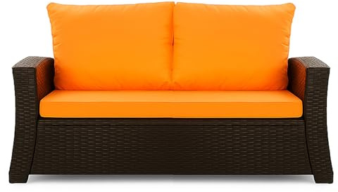 Setgarden® Bankauflage - Outdoor sitzkissen für Gartenbank für polyrattan- Polster Auflage Outdoor - Bankpolster Auflage für Hollywoodschaukel Rattan Sitzbank (Orange, 120x60x50cm)