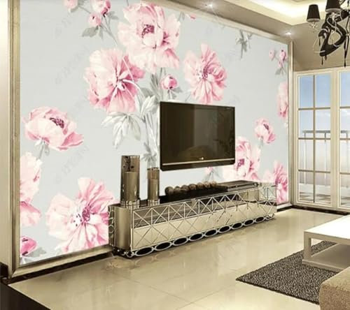 WEIMEIJIE Kleine frische rosa Blume 3D-Tapete Wohnzimmer TV Wand Schlafzimmer Tapete Bar Café Wandbild
