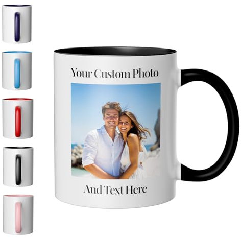 Customaster Personalised Mug with Photo/Text,Custom Coffee Mug with Logo or Design,Your Choice of 11oz or 15oz,Personalised Gift for Birthdays, Anniversaries, Mother’s Day & Father’s Day
