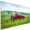 TRIOSK Sichtschutz Balkon Deko Plane Balkonblende Blickdicht mit Motiv Auto Landschaft Oldtimer Tour für Garten Terrasse Gartenzaun Balkonverkleidung Blickschutz PVC groß 200x100 cm