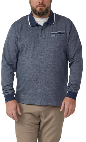 s.Oliver Herren Langarm-Polo mit Bündchen in Melange-Optik Poloshirt Langarm