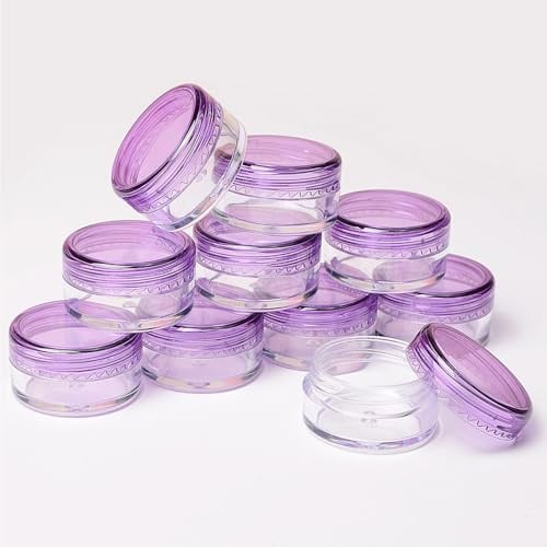 NINFEIQI 10Pcs Travel Jars for Toiletries, 3ml Creams Make-up Sample Pots, Cosmetic Containers for Creams Lotion Eye Shadow Makeup Glitter Storage