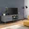 Lauuoeriau Meuble TV MOLDE Gris 158 x 40 x 49 cm Bois massif Pin