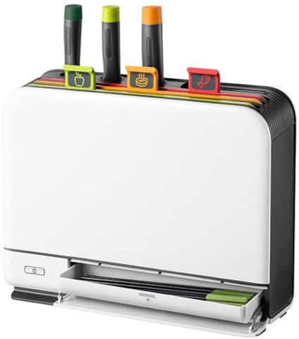 Juego de tabla de cortar inteligente y cuchillos con esterilización UV, 3 tablas de cortar y 4 cuchillos, herramientas organizadoras de cocina para el hogar y el restaurante