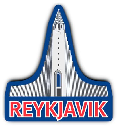 Aufkleber: 200 mm, 1 Stück - Reykjavik Island Aufkleber Hallgrímskirkja, 200 mm Vinyl, wetterfest Souvenir