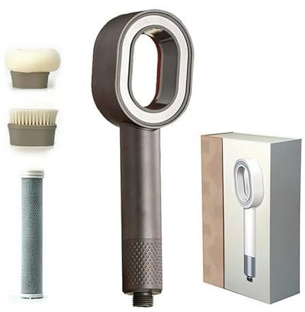 TINMAGI Duschkopf Set mit Filter, 3 in 1 Duschkopf Filter, Handbrausen mit Reinigungsbürsten Schwamm, Filter Duschkopf Gegen Kalk, Hochdruck Wassersparend Duschkopf, für Entfernen Vom Harten Wasser