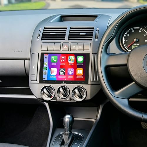 7 Android 14 Doble DIN Radio Coche para VW Polo Mk4 2001-2009 con Wireless Carplay Android Auto Touch Screen Android Car Radio GPS Navi Bluetooth FM RDS Backup Camera WiFi Mirror Link 2+32G