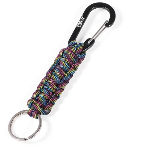 EOTW Paracord Schlüsselanhänger Karabiner Personalisiert Karabinerhaken D Ring Schlüsselband Schlüsselring für Motorrad Auto Camping Wandern Männer Frau Kinder