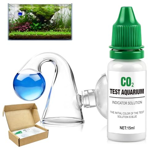 NoxGule Co2 Dauertest Aquarium, Co2 Test Aquarium, Co2 Dauertest, 15 ml Indikatorlösung+ Glasmonitor, zur Kontinuierlichen Messung der Co2 Konzentration, Geeignet für Süßwasseraquarien