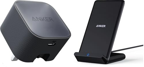 Anker Nano USB C Plug&Anker Wireless Charger, 30W High-Speed USB C Charger with Foldable Plug, PIQ 3.0 and PPS Fast Charging, For iPhone 17/16/15/14/13 Series, Pixel, Galaxy, iPad, and More