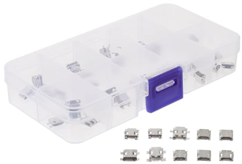 POPETPOP Connecteur Micro USB à Souder 50pcs en Cuivre Port Femelle USB Stable pour Réparation Voiture Performance Améliorée