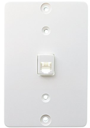 Leviton 40257-w téléphonique murale prise de téléphone, 6P4 C, Borne à vis, Blanc