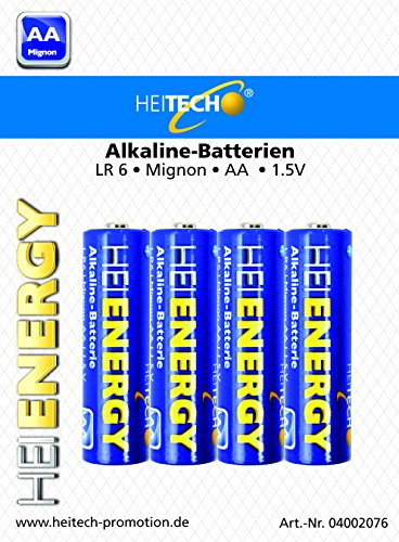 Heitech 04002076 Alkaline Batterie Mignon AA (4-er Pack) blau