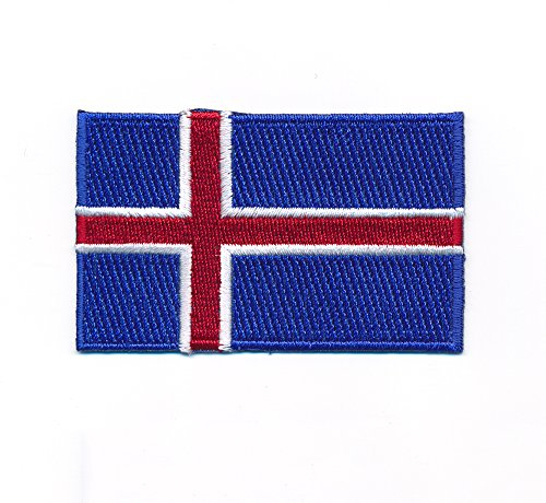 hegibaer 60 x 35 mm Island Iceland Reykjavík Europa Flagge Flag Aufnäher Aufbügler 0965 B