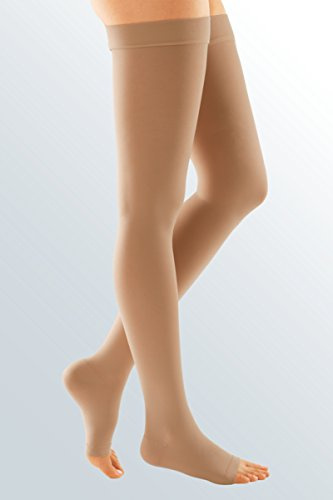 Medi Duomed Soft Class 3 25-35 mmHg Thigh Hold Ups Open Toe Beige Medium