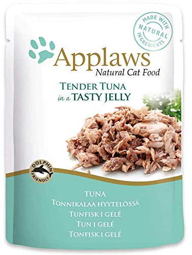 Applaws Premium Natural Wet Cat Food, Thunfischfilet in Gelee - Packung mit 16 x 70g Beuteln