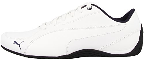 PUMA Unisex Sneakers knöchelfrei Drift Cat 5 Leder, Weiß Weiß Blau Himmel, 42.5 EU