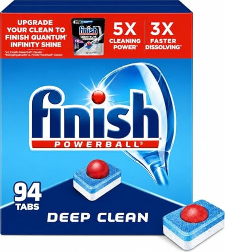 All In 1, Dishwasher Detergent - Powerball - Dishwashing Tablets - Dish Tabs, Fresh Scent, 94 Count Each . 1 Pack- 94 Count