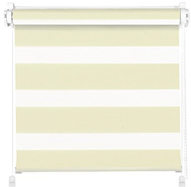 Clever-Kauf-24 Klemmfix Click 3 in 1 Doppelrollo vanille | Duorollo auch für Wand- und Deckenmontage | fertig vormontiert für einfache Montage (70x150cm (Stoffbreite 66cm))