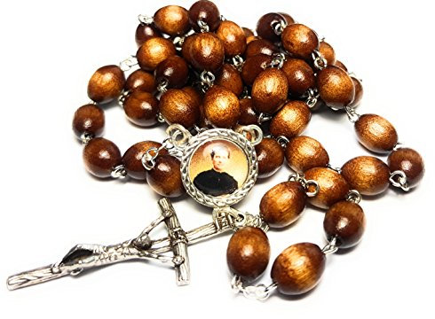 Relic Rosenkranz 3. Klasse of Saint John Bosco Don Patron Christian Apprentice Editor Verlag Schüler Youth Magician Juvenile Täter Juan Cine MAGOS ilusionistas Escuela artesanal Braun