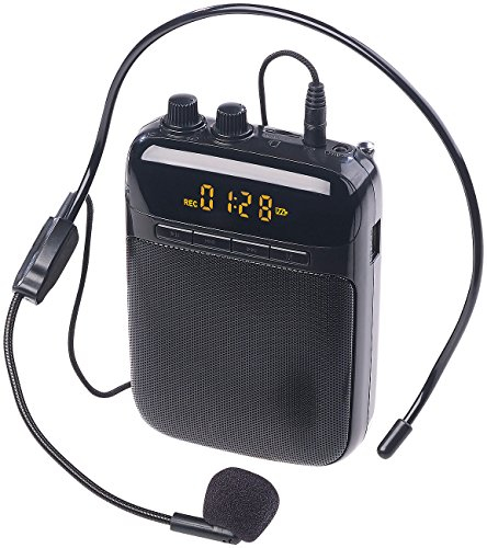 auvisio Miglioratore vocale: Digital Professional Radio FM, Funzione di registrazione (Mini amplificatore, Amplificatore vocale Per guide, Natale bambini)
